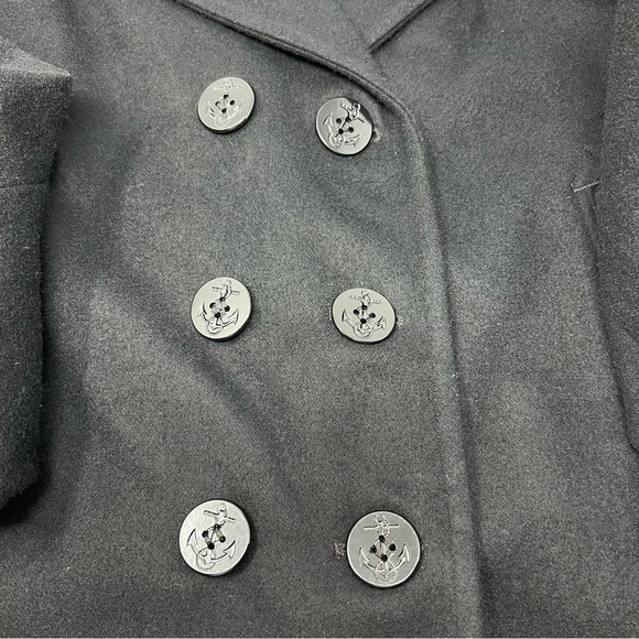 DSCP Quarterdeck Black Wool Navy Pea Coat Overcoat Size 14R US Enlisted Military - Picture 12 of 16